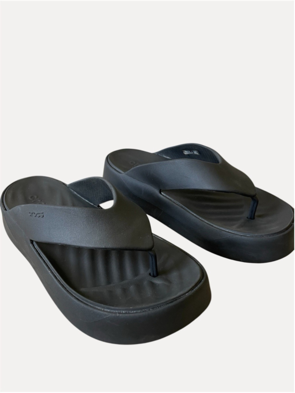 Crocs Getaway Platform Flip Flop Thong Sandals Slip-On Black Women's Size 9 W